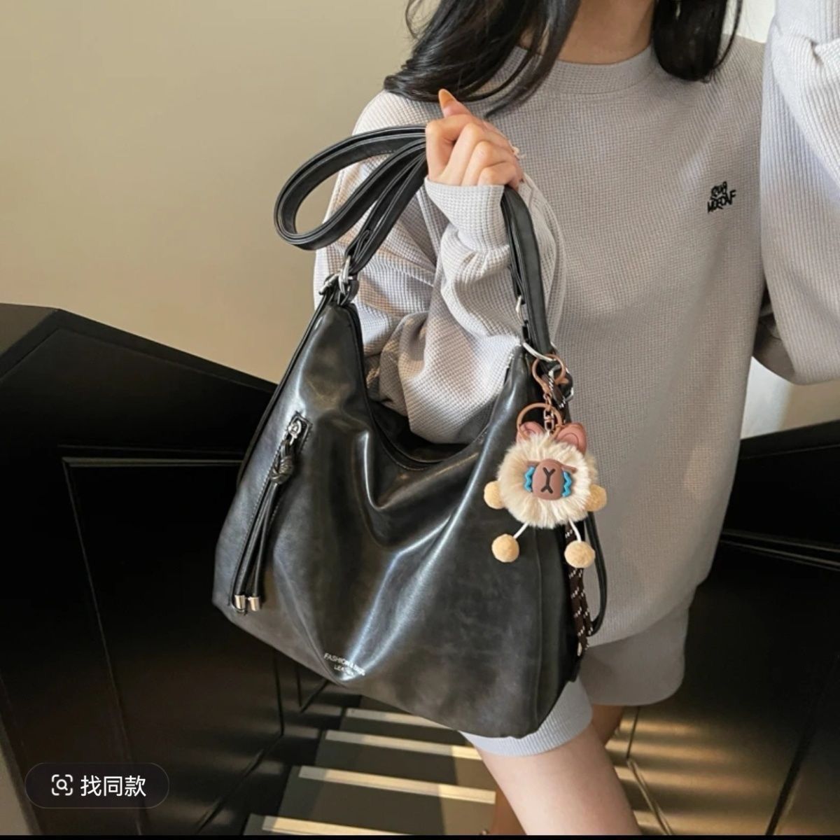 女新款单肩时尚通勤托特斜挎包