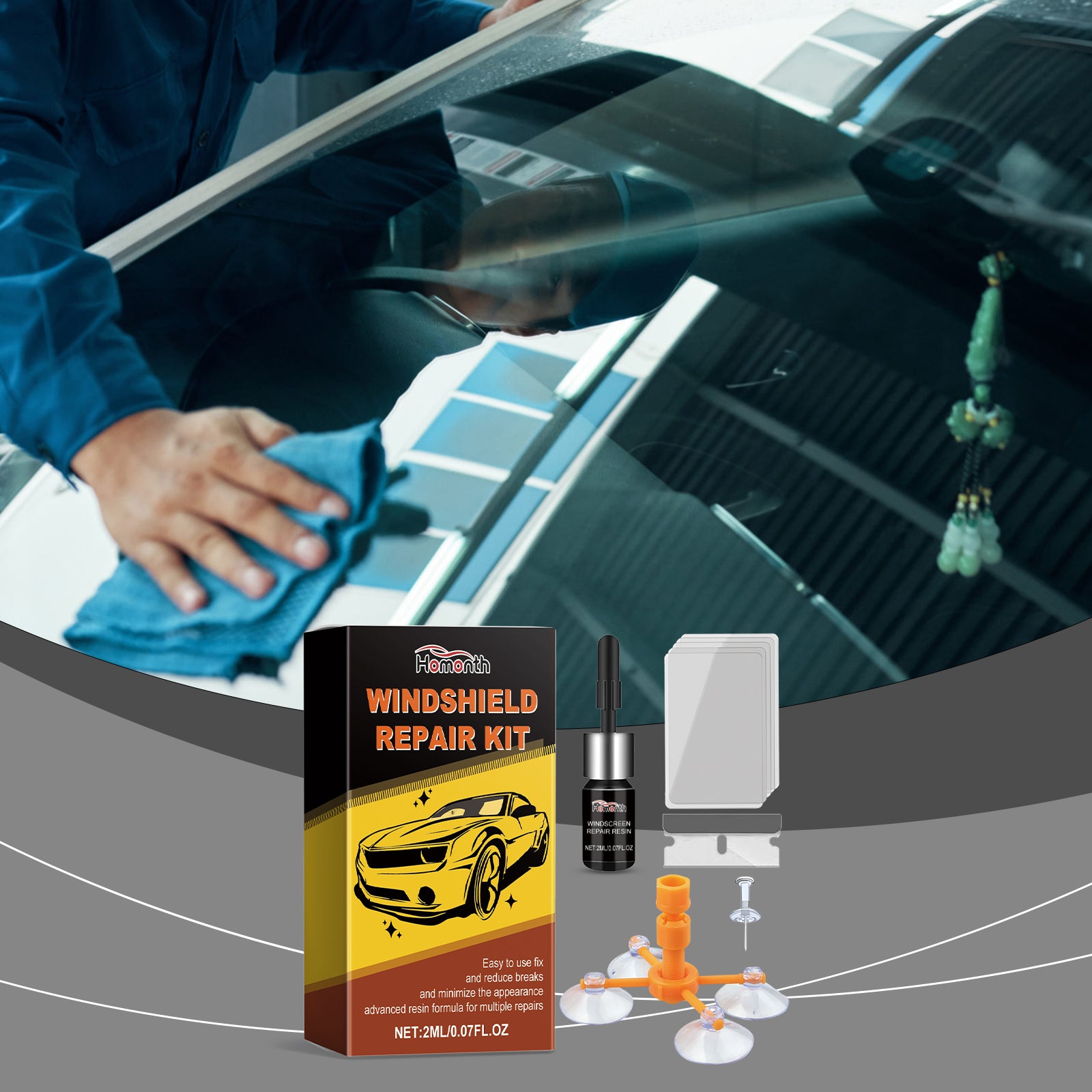 Windshield repair kit