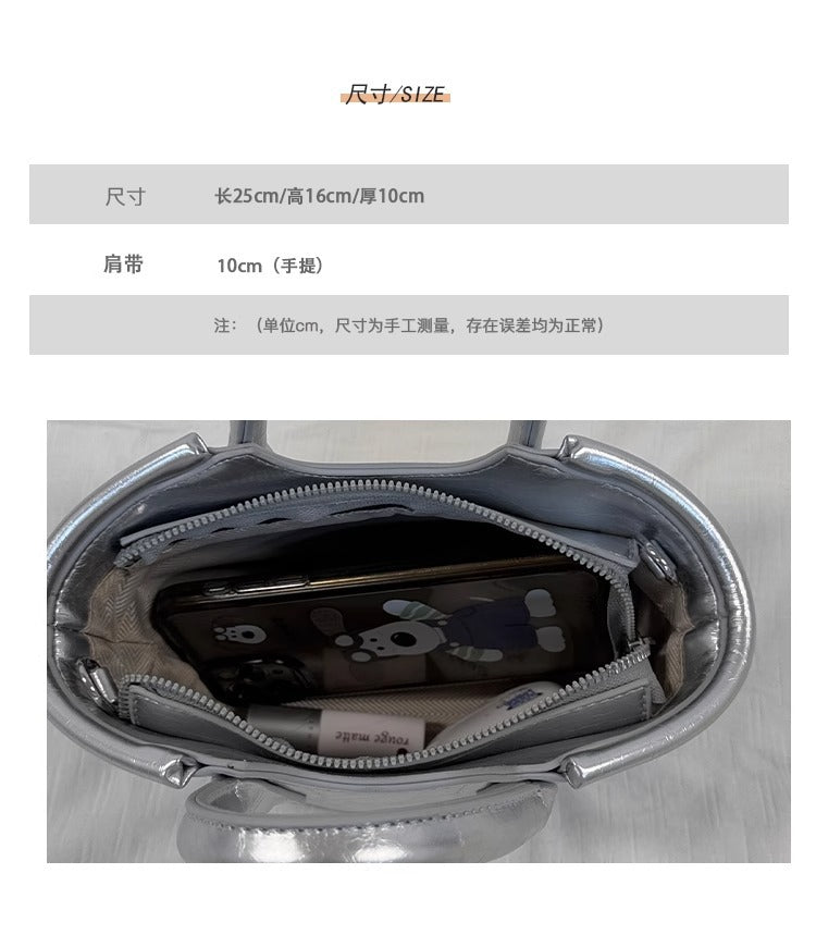 高级感酒红色复古水桶包