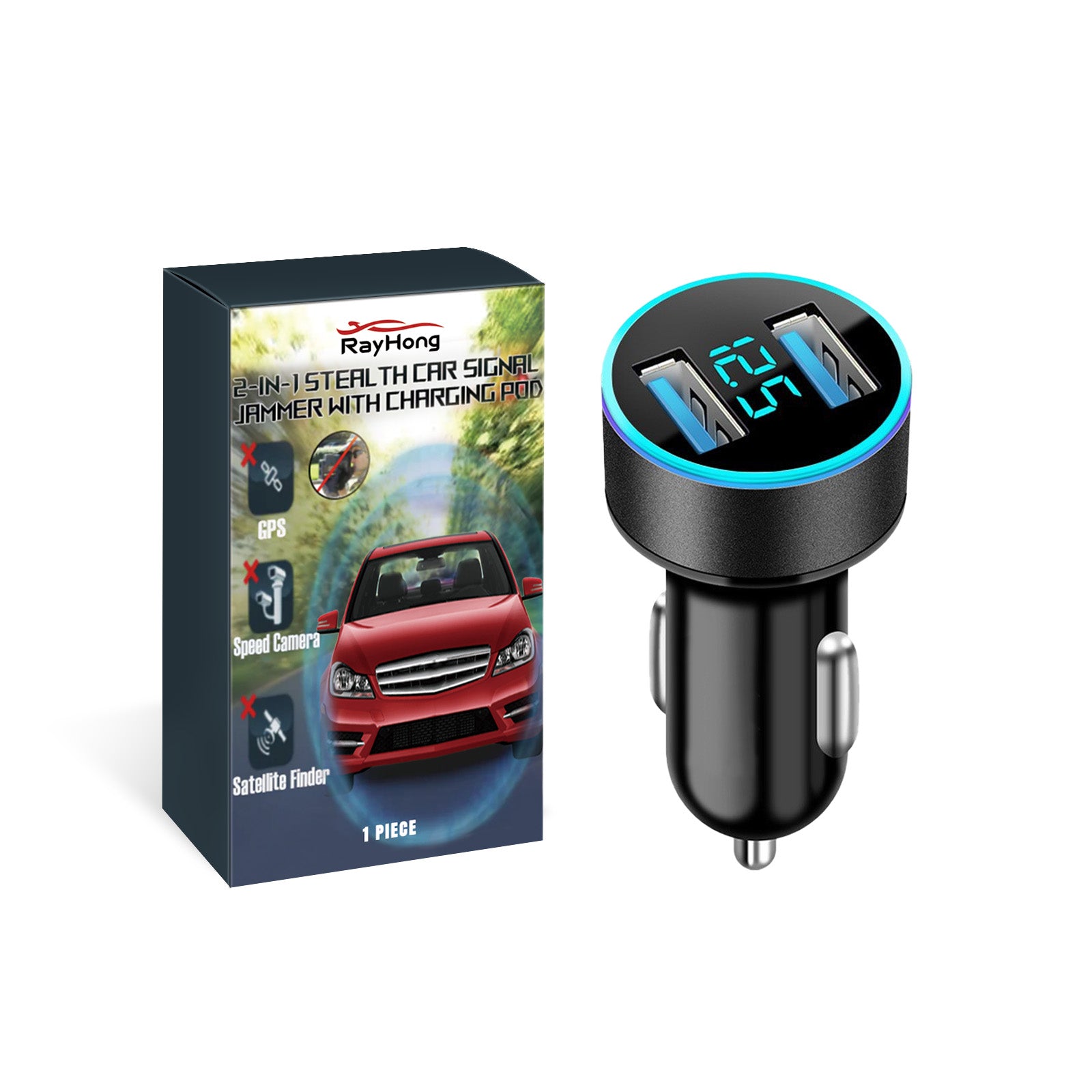 2-in-1 Car Digital Display with Charging Case