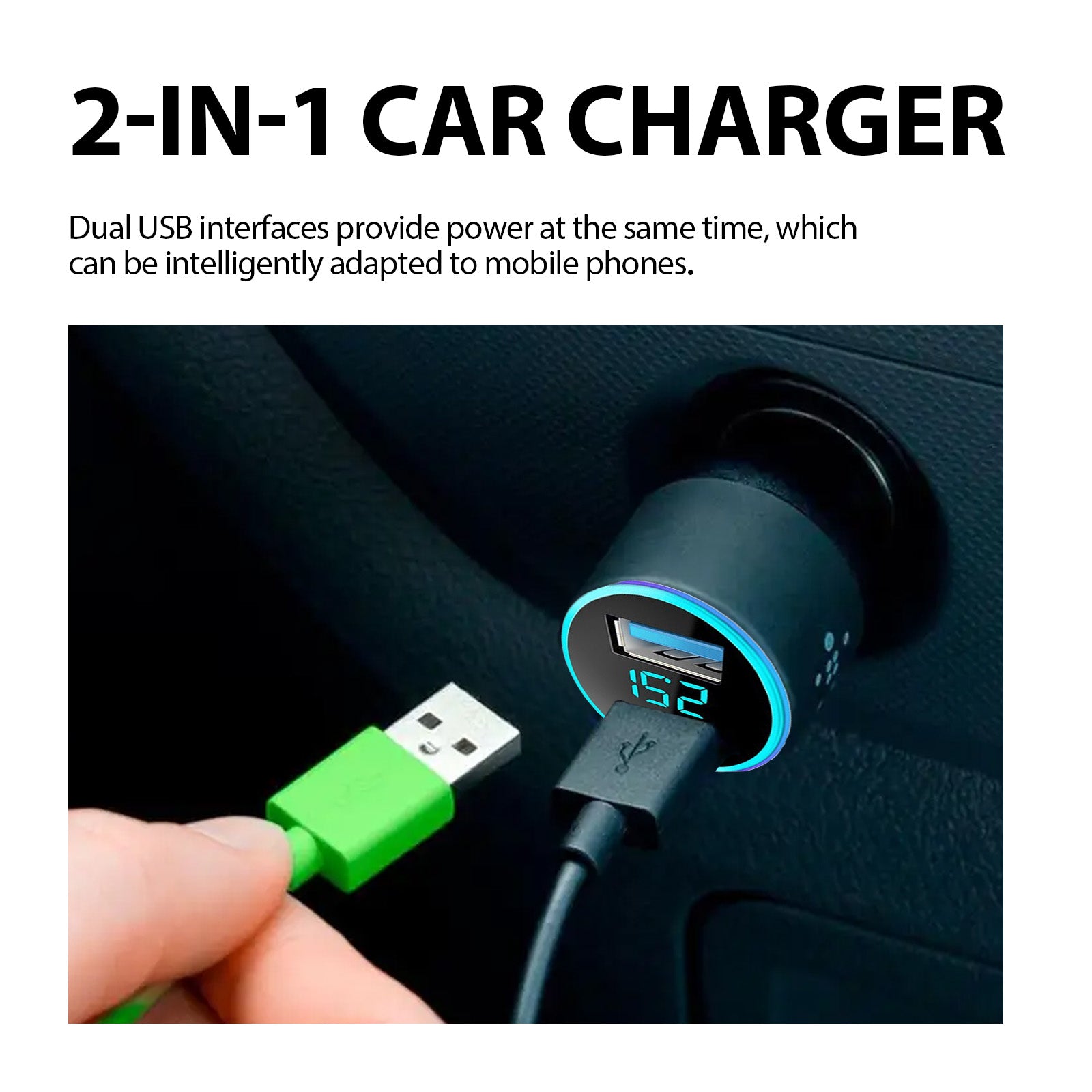 2-in-1 Car Digital Display with Charging Case