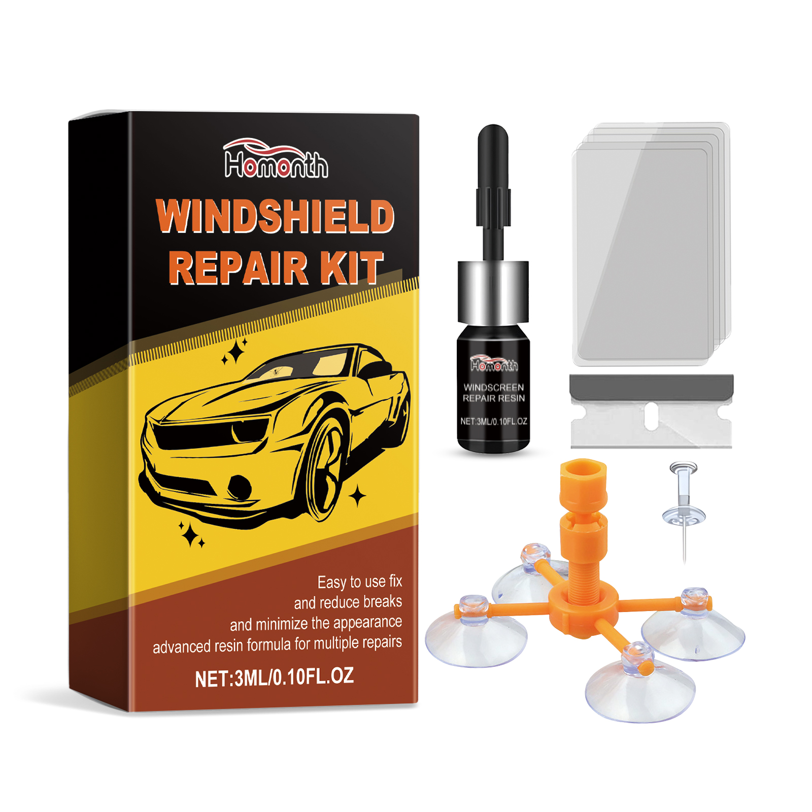 Windshield repair kit